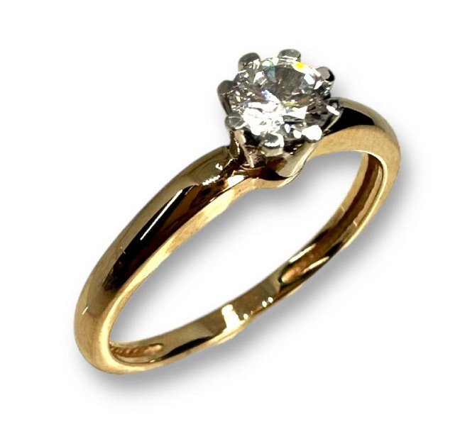 Кольцо из красного и белого золота с цирконием (31974730) 3
