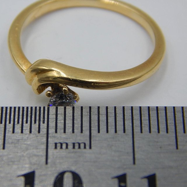Каблучка з жовтого золота з діамантом (-ми) (29993861) 6
