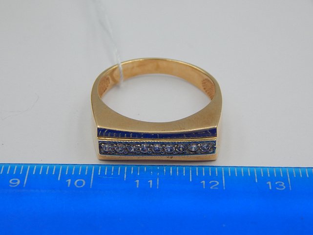 Перстень з червоного та білого золота з цирконієм (32282628) 5
