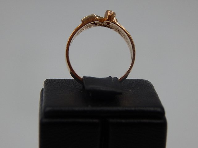 Кольцо из красного и желтого золота с цирконием (31317958) 2