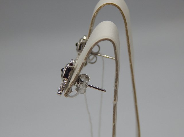 Срібні сережки з емаллю та цирконієм (31090061) 1