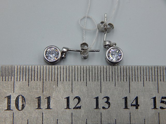 Серебряные серьги с цирконием (32946752) 3