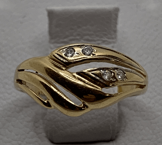 Кольцо из красного золота с цирконием (32582027)  0