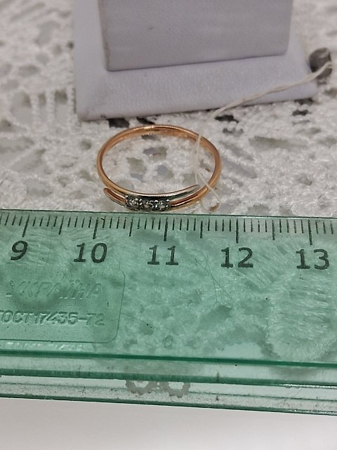 Кольцо из красного и белого золота с цирконием (33152325) 5