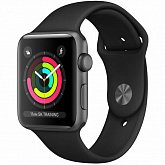 картинка Смарт-часы Apple Watch Series 3 42mm Space Gray Aluminum Case with Black Sport Band (MTF32FS/A) 