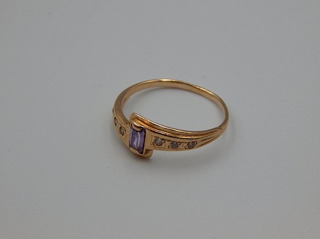 Кольцо из красного золота с цирконием (32272963) 5