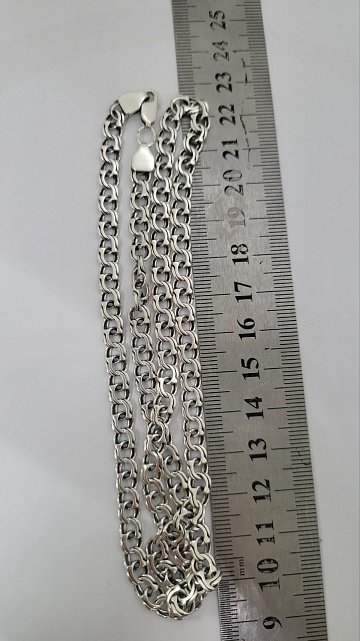 Серебряная цепь с плетением Бисмарк (33620431) 3