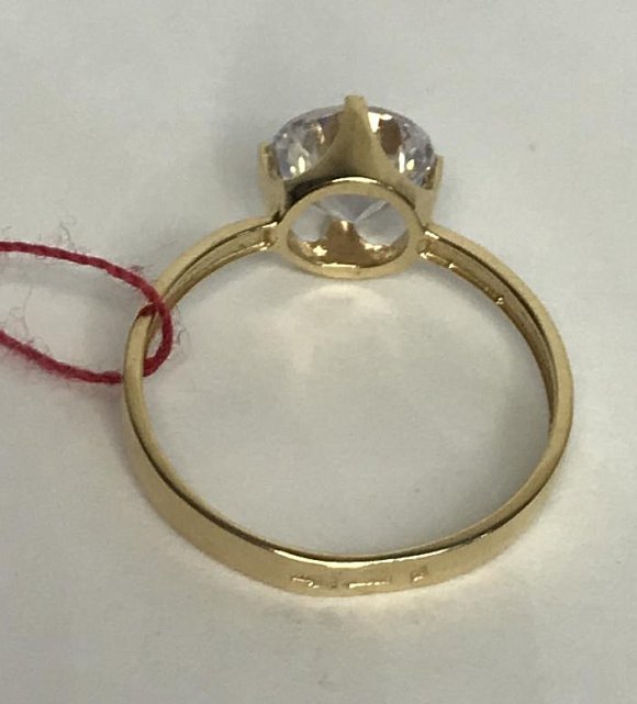 Кольцо из красного золота с цирконием (30688835) 3