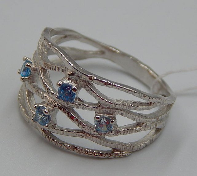 Серебряное кольцо с цирконием (30694767) 2