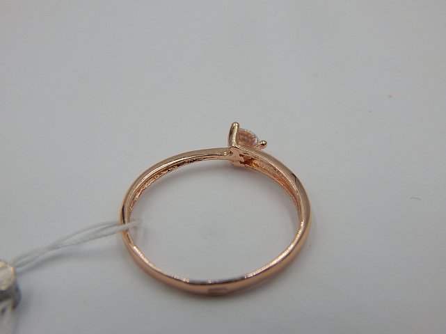 Серебряное кольцо с позолотой и цирконием (30704390) 5