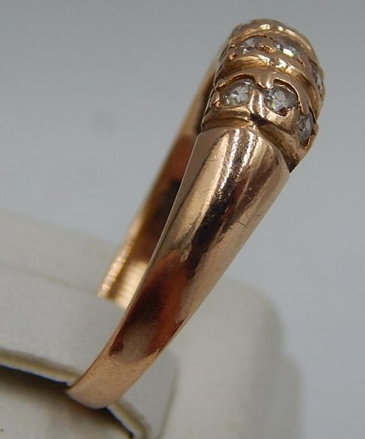 Кольцо из красного золота с цирконием (25340933) 3