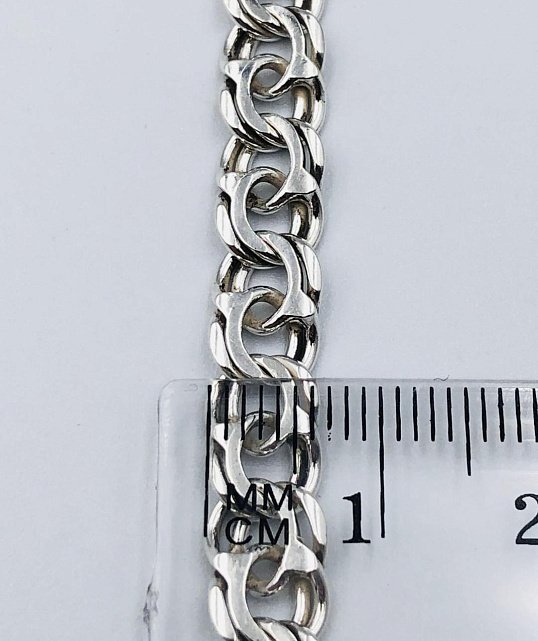 Серебряная цепь с плетением Бисмарк (33720474) 2