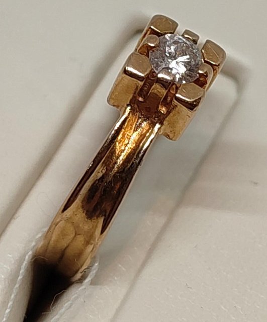 Кольцо из красного золота с бриллиантом (-ми) (27417621) 5