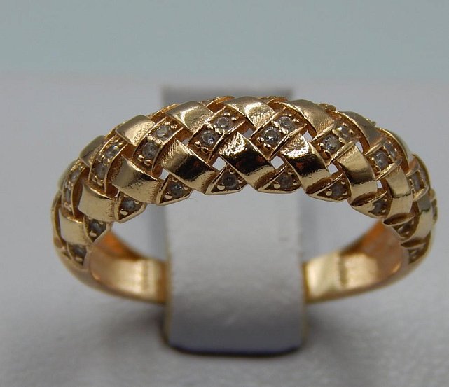 Кольцо из красного золота с цирконием (33722785)  2
