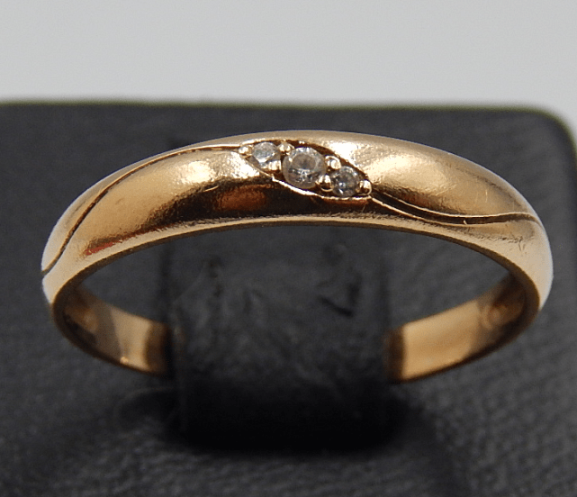 Кольцо из красного золота с цирконием (33431034)  0