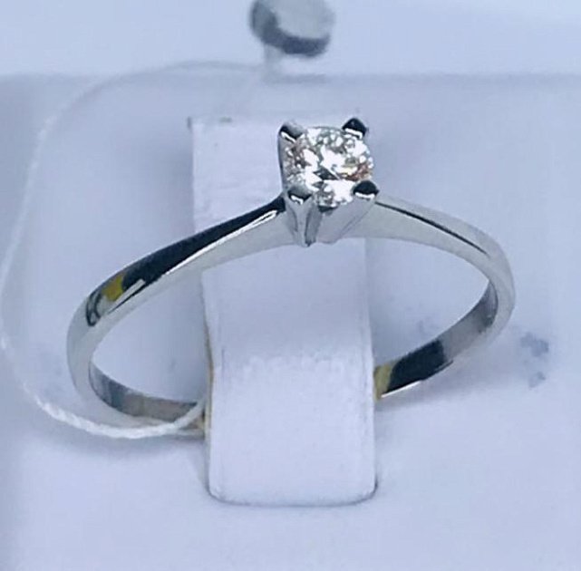 Кольцо из белого золота с бриллиантом (-ми) (31508532) 0