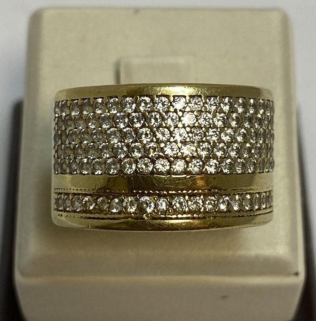 Кольцо из желтого золота с цирконием (33828520) 0
