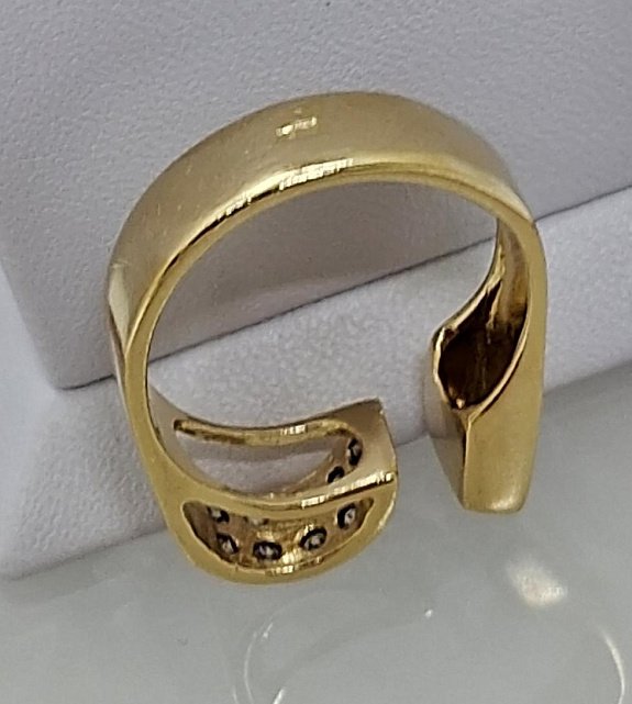 Кольцо из желтого золота с цирконием (32473520) 5
