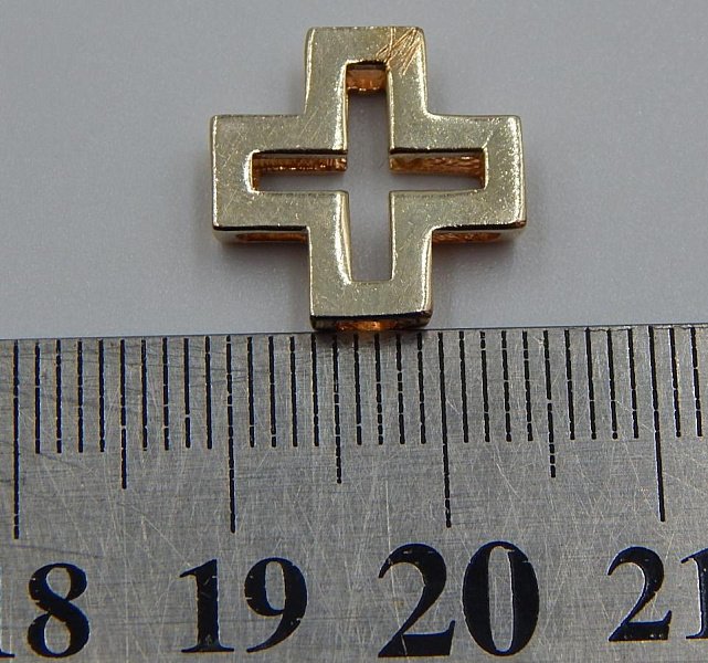 Підвіс-хрест з червоного та білого золота (33945621) 3
