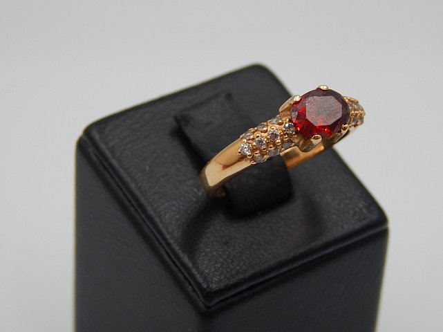 Кольцо из красного золота с цирконием (30592113) 2