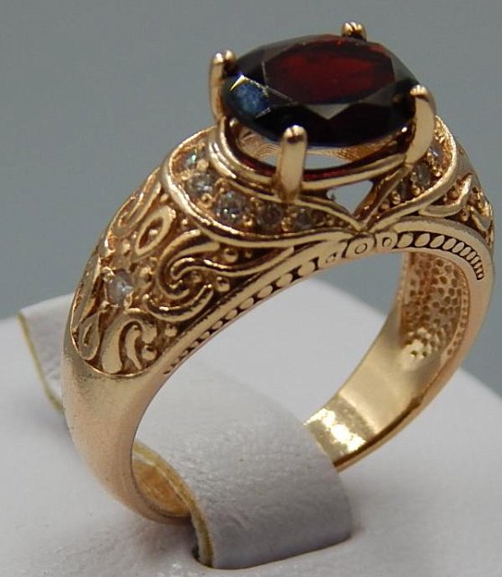 Кольцо из красного золота с цирконием (31056727)  3
