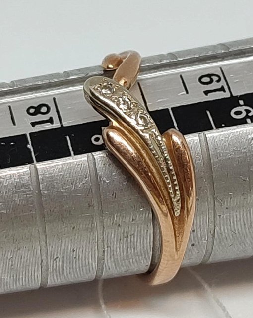 Кольцо из красного и белого золота с бриллиантом (-ми) (27416563) 4
