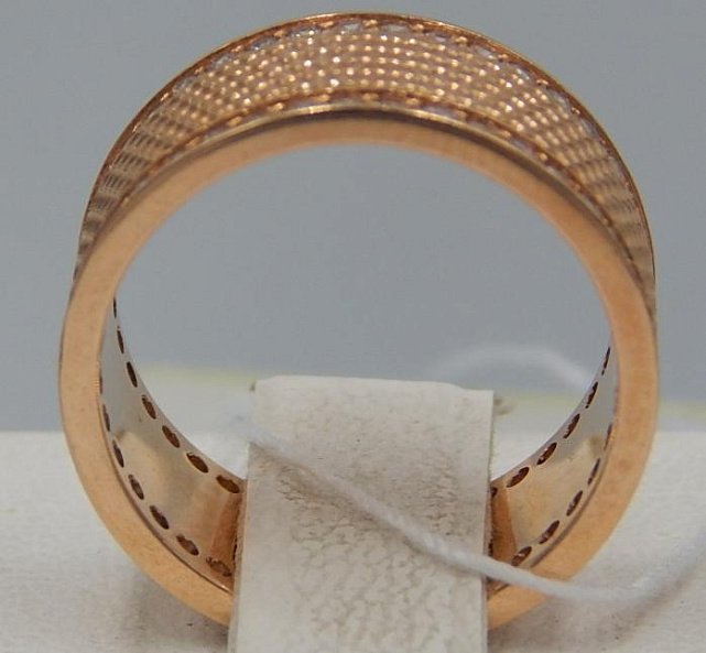 Кольцо из красного золота с цирконием (28590204) 1