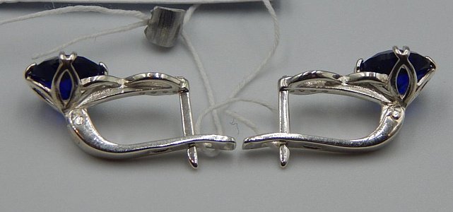Серебряные серьги с цирконием (32222000) 4
