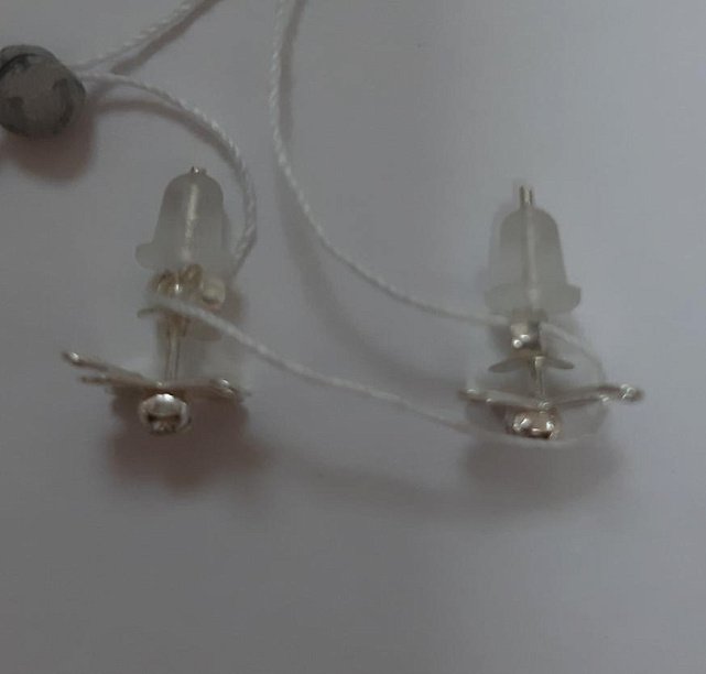 Срібні сережки з емаллю та цирконієм (29090364) 1