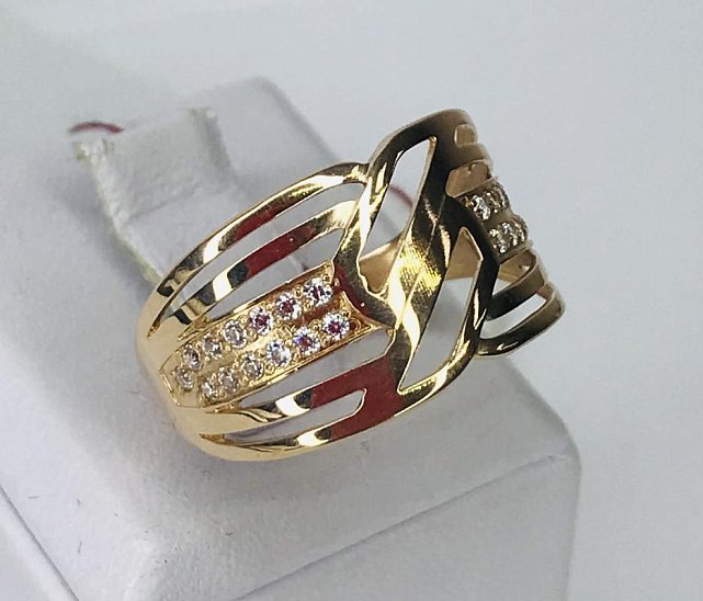 Кольцо из красного золота с цирконием (31858806) 1