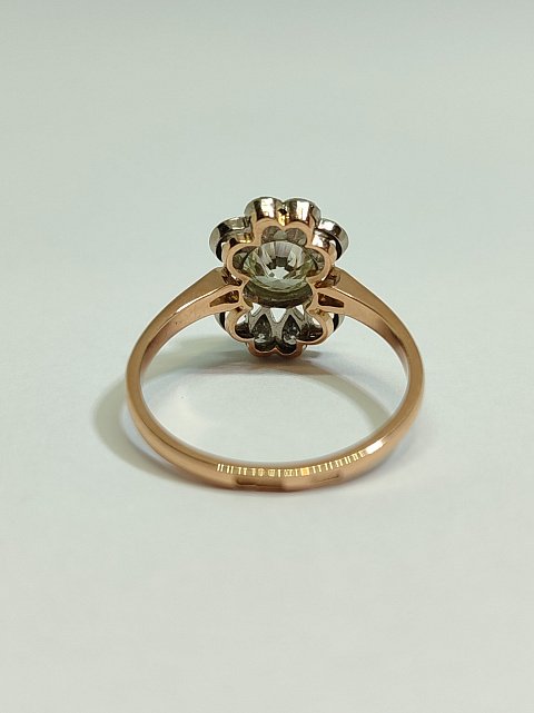 Кольцо из красного и белого золота с бриллиантом (-ми ) (33563104) 6