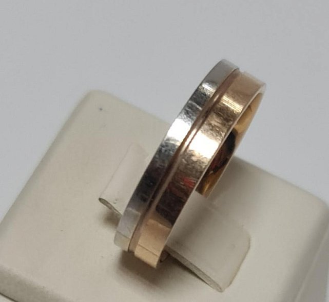 Обручальное кольцо из красного и белого золота (33431800) 2