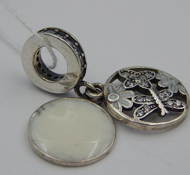 Срібний кулон з емаллю та цирконієм (28349287) 2