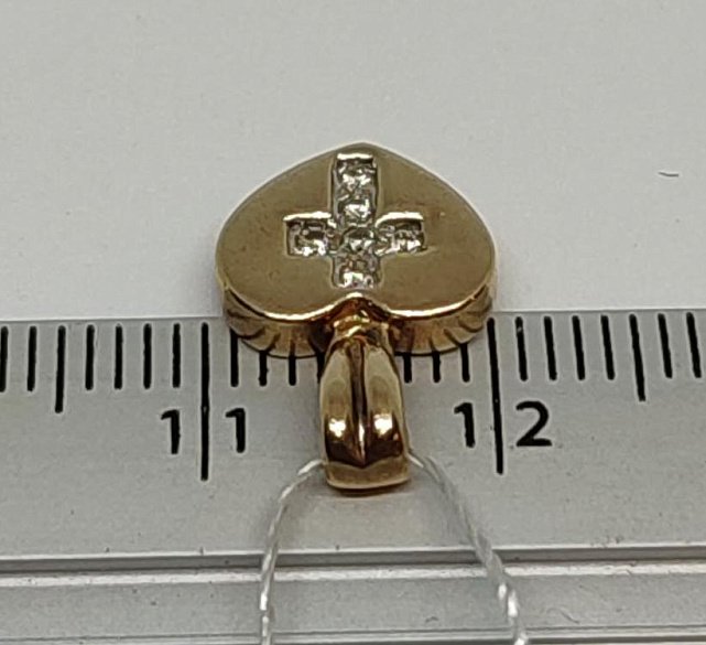 Кулон из желтого золота с бриллиантом (-ми) (32605972) 6
