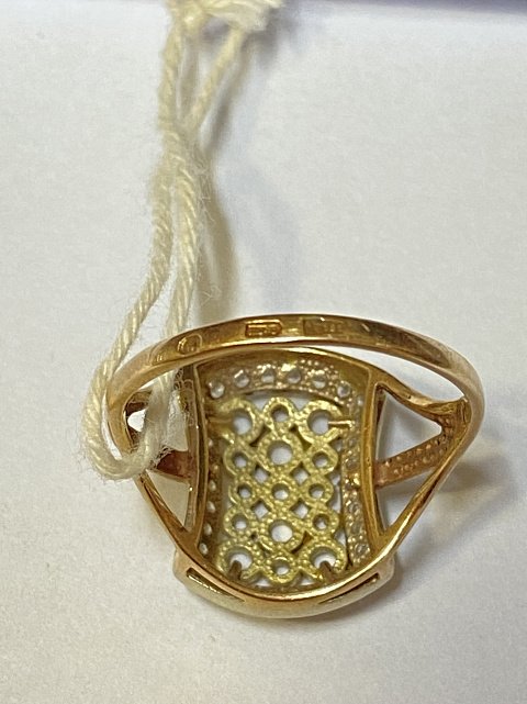 Кольцо из красного, желтого и белого золота с цирконием (32872531) 5