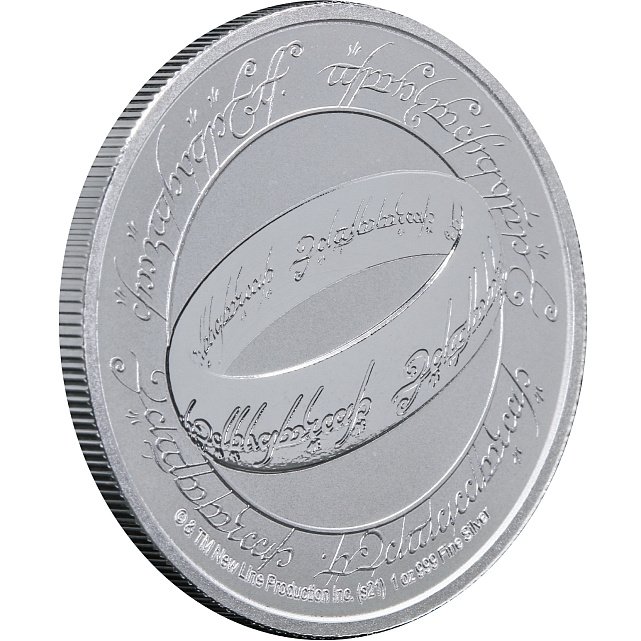 Серебряная монета 1oz Властелин Колец: Единое Кольцо 2 доллара 2021 Ниуэ (33214229) 3