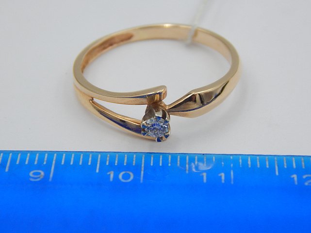 Кольцо из красного и белого золота с бриллиантом (-ми) (31172115) 4