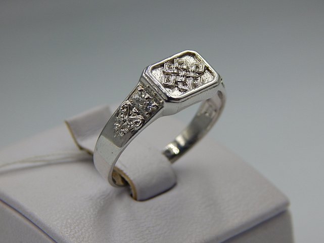Серебряное кольцо с цирконием (33070803) 1