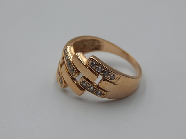 Кольцо из красного золота с цирконием (33455453)  2