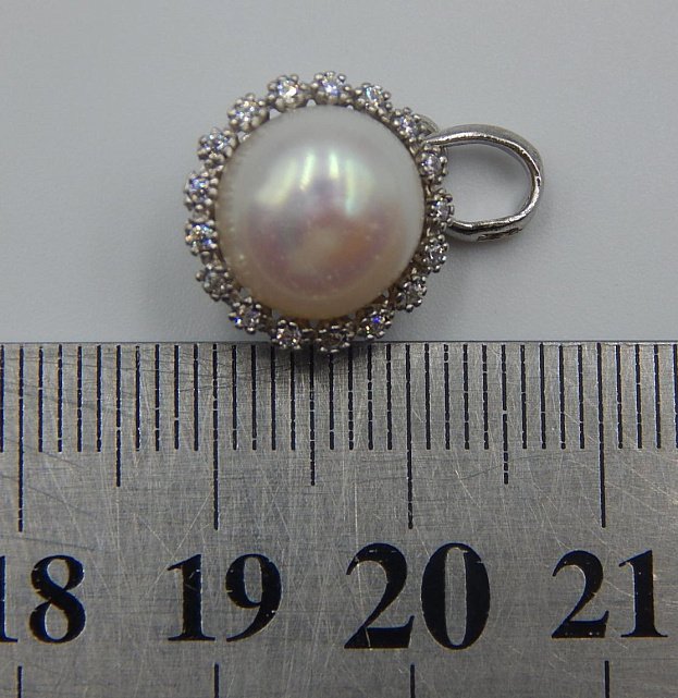 Срібний кулон з перлами та цирконієм (33592254) 2