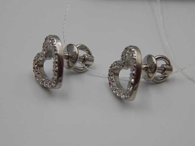 Серебряные серьги с цирконием (30531831) 2