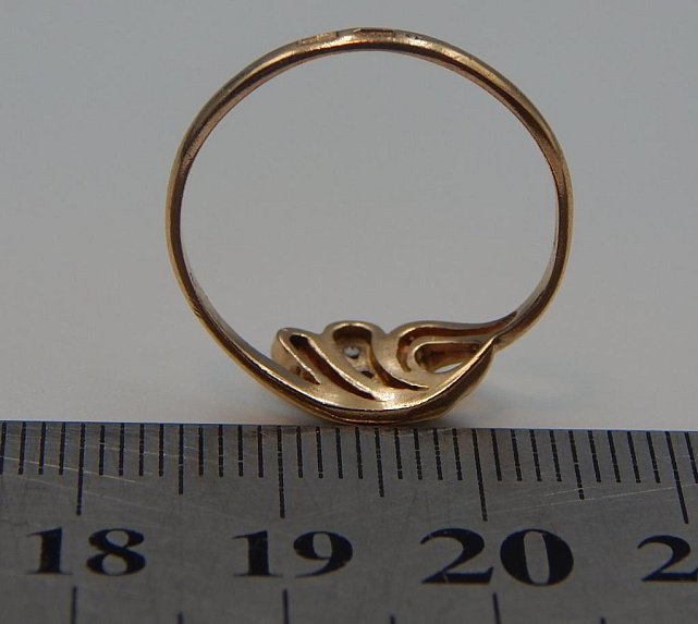 Кольцо из красного и белого золота с цирконием (33747465) 3