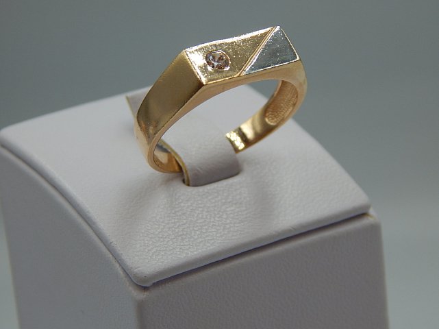 Перстень з червоного та білого золота з цирконієм (33692120) 2