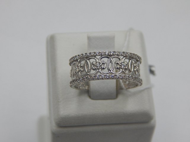 Серебряное кольцо с цирконием (33066856) 2