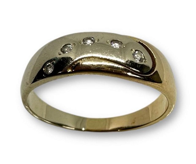 Кольцо из красного и белого золота с цирконием (30464372)  1