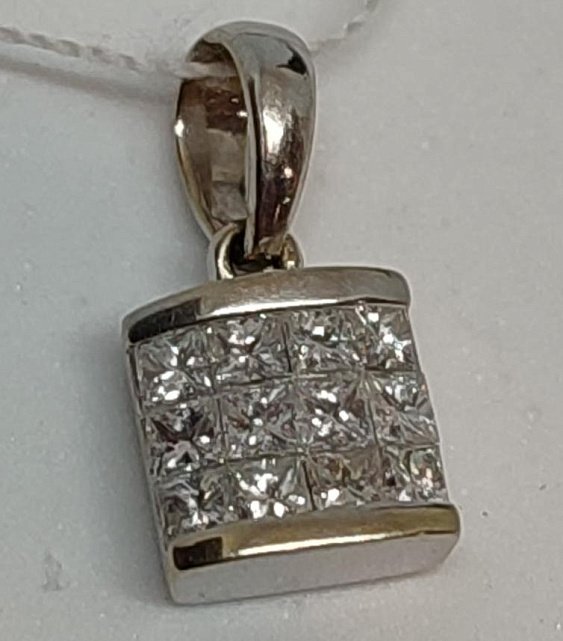 Кулон из белого золота с бриллиантом (-ми) (28026733) 0