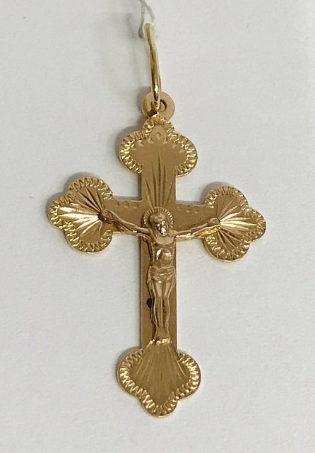 Підвіс-хрест із червоного золота (30066160) 0