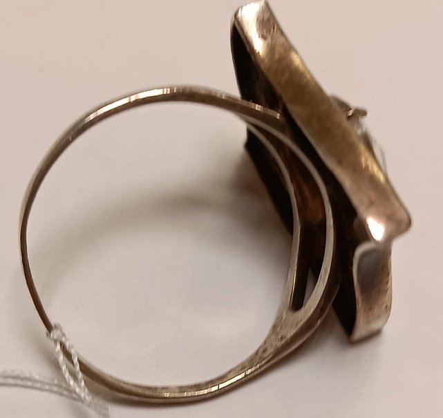 Серебряное кольцо с позолотой и цирконием (33055137) 2