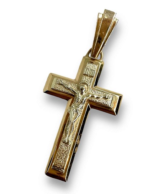 Підвіс-хрест з червоного та білого золота (31409609) 0