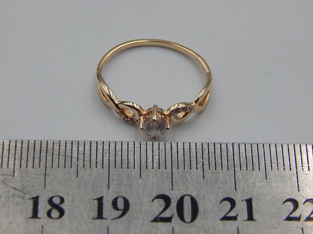 Кольцо из красного золота с цирконием (31878344) 3